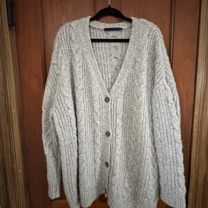 Jenni Kayne Grey Cable Cocoon Cardigan